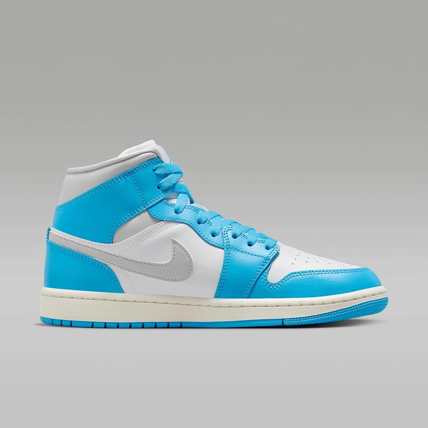 Air Jordan 1 Mid Women's Shoes (BQ6472-400, Dark Powder Blue/White/Sail/Neutral Grey)