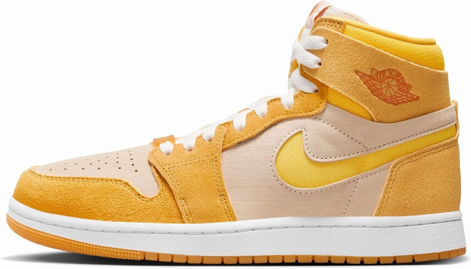 Air Jordan 1 Zoom CMFT 2 Women's Shoes (FJ5743-700, Yellow Ochre/Pale Vanilla/Safety Orange) Size 7