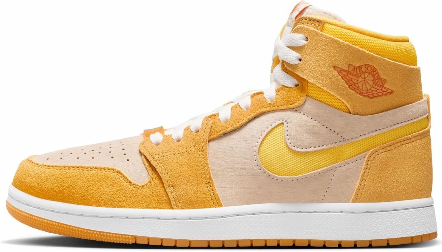 Air Jordan 1 Zoom CMFT 2 Women's Shoes (FJ5743-700, Yellow Ochre/Pale Vanilla/Safety Orange) Size 7.5