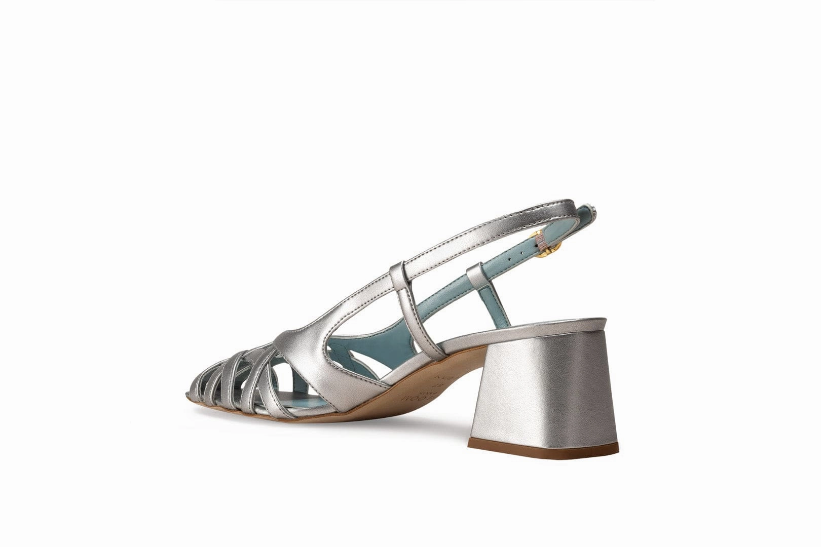 Alba Vegan Apple Leather Heeled Sandals | Silver