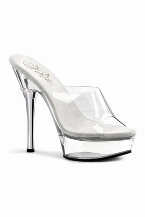 ALLURE-601 Platform Sandal  | Clear Vinyl