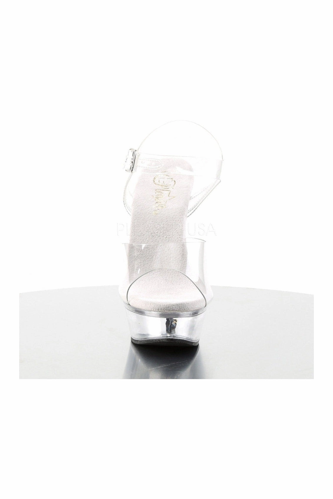 ALLURE-608 Platform Sandal  | Clear Vinyl
