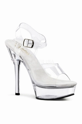 ALLURE-608 Platform Sandal  | Clear Vinyl