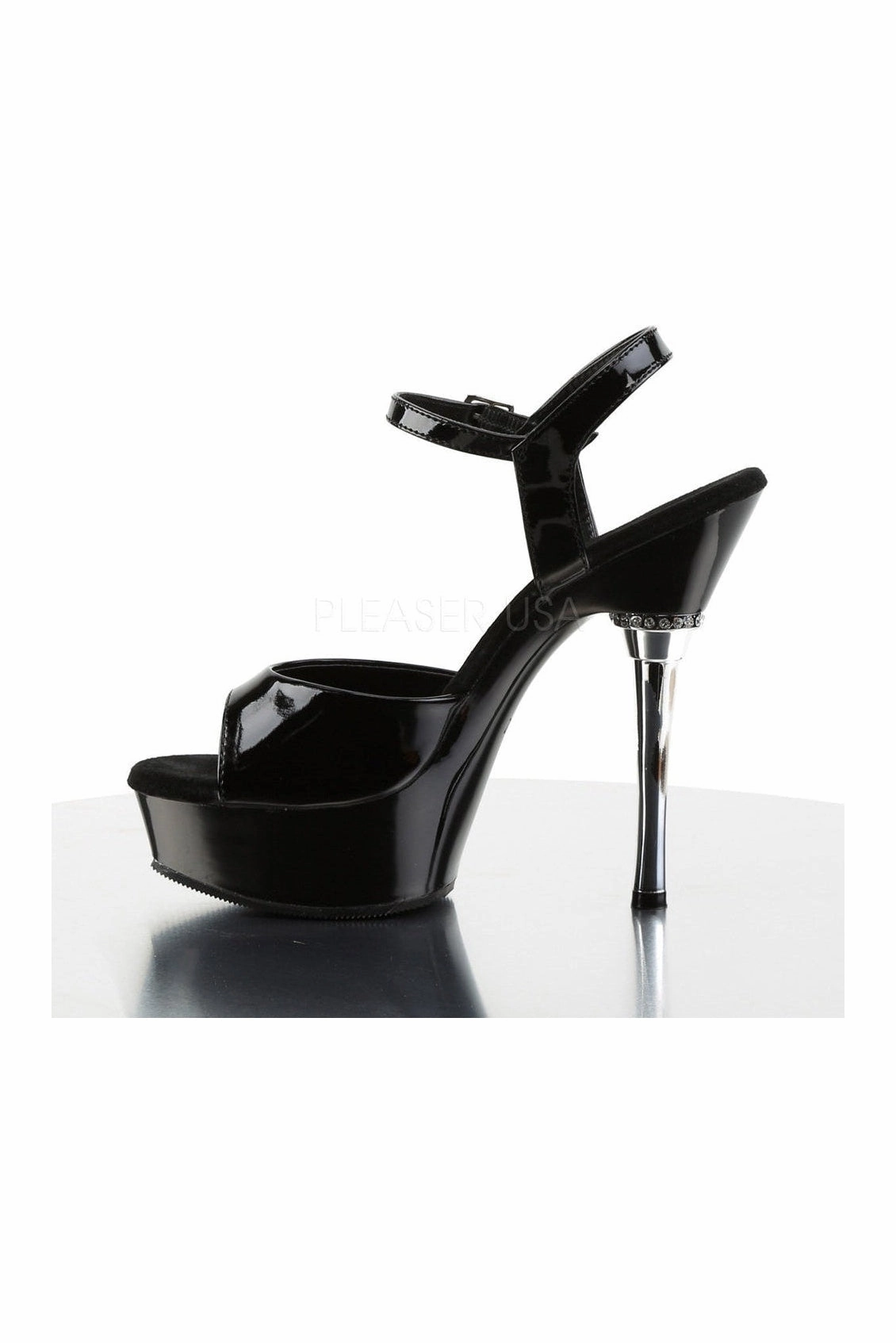 ALLURE-609 Platform Sandal  | Black Patent