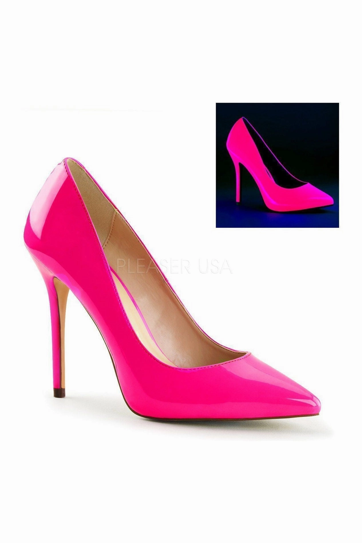 AMUSE-20 Pump  | Neon Hot Pink Patent
