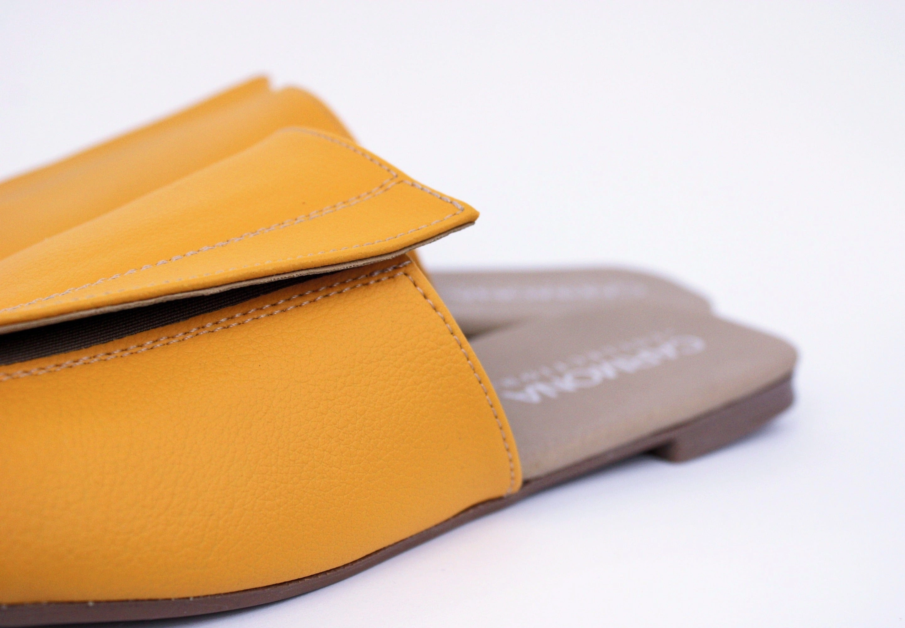 Andrea Cactus Leather Vegan Sandals | Yellow