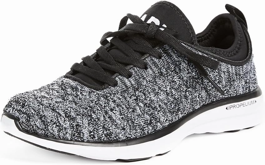 APL: Athletic Propulsion Labs Women's Techloom Phantom Sneakers, Black/White/Melange, 7.5 B(M) US