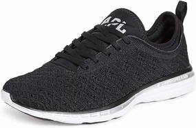 APL Women's Techloom Phantom Sneakers, Black/Metallic Silver, 11 Medium US