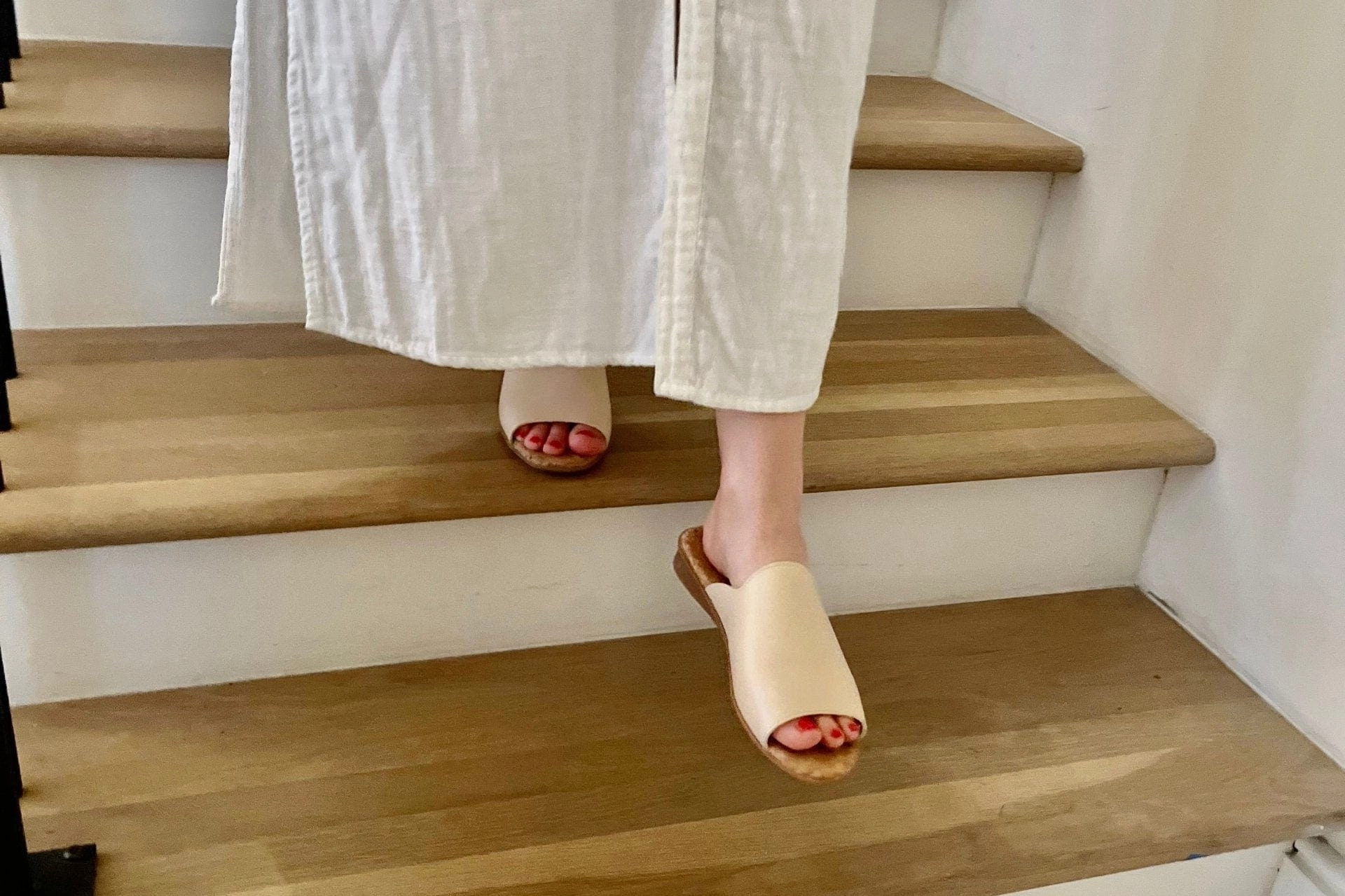 Apple Leather Vegan House Sandals | Blush