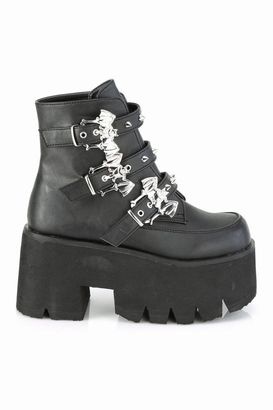 ASHES-55 Black Vegan Leather Ankle Boot
