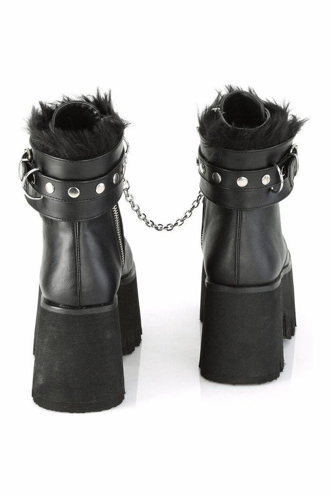 ASHES-57 Ankle Boot | Black Faux Leather