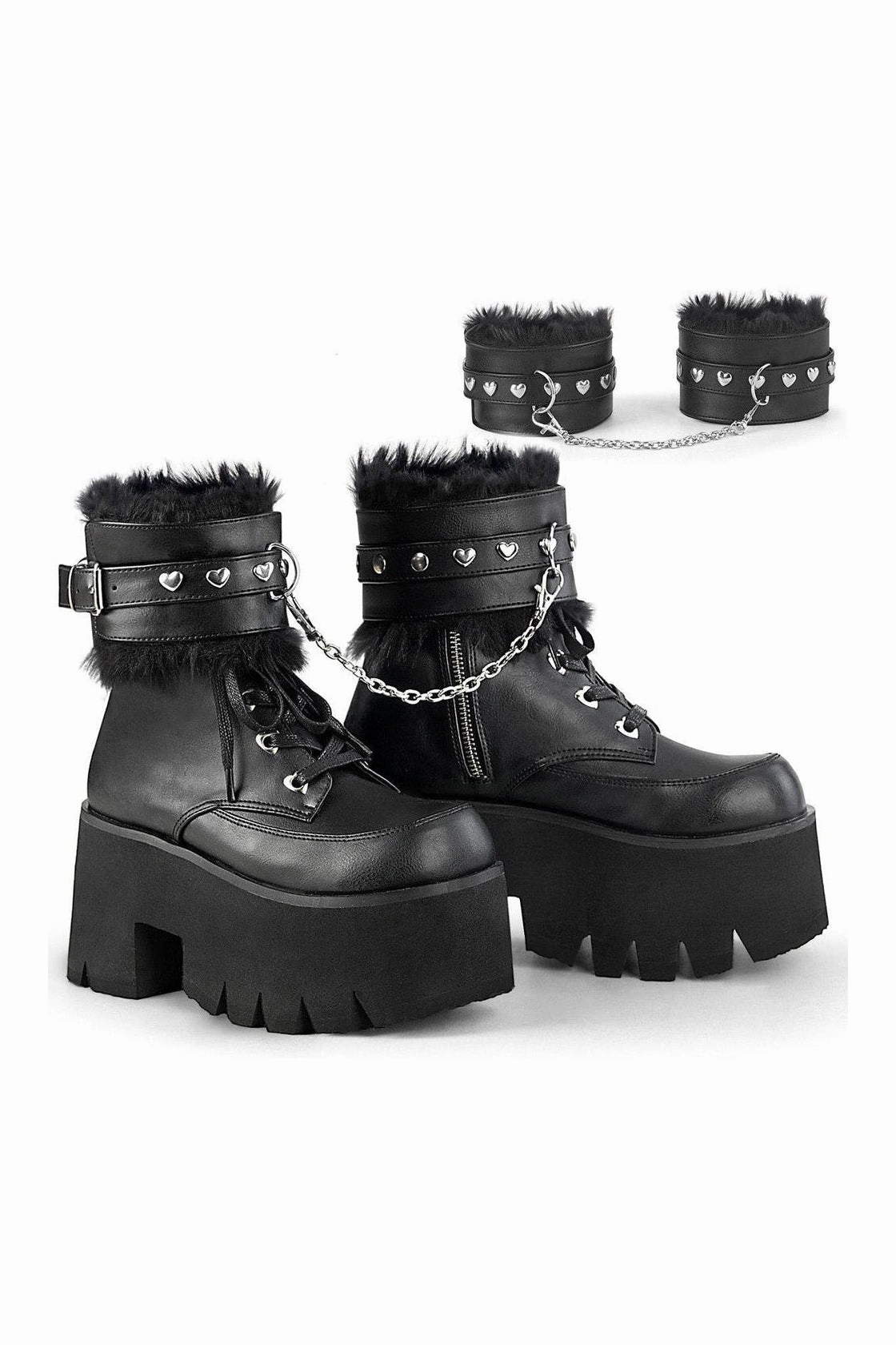 ASHES-57 Ankle Boot | Black Faux Leather