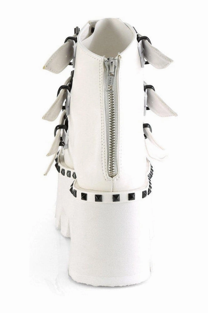 ASHES-70 Ankle Boot | White Faux Leather