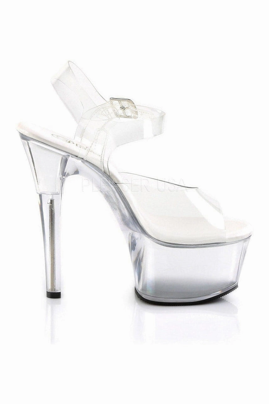 ASPIRE-608 Platform Sandal  | Clear Vinyl