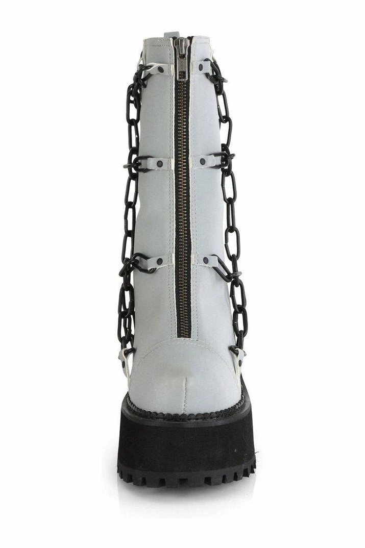 ASSAULT-66 Ankle Boot | Grey Faux Leather