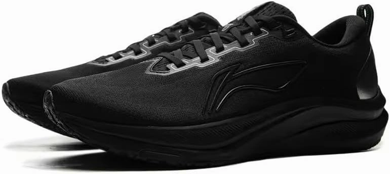 Athletic Running Shoes, All Black, Lightweight Mesh Upper, Cushioned Sole