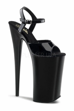 BEYOND-009 Platform Sandal  | Black Patent