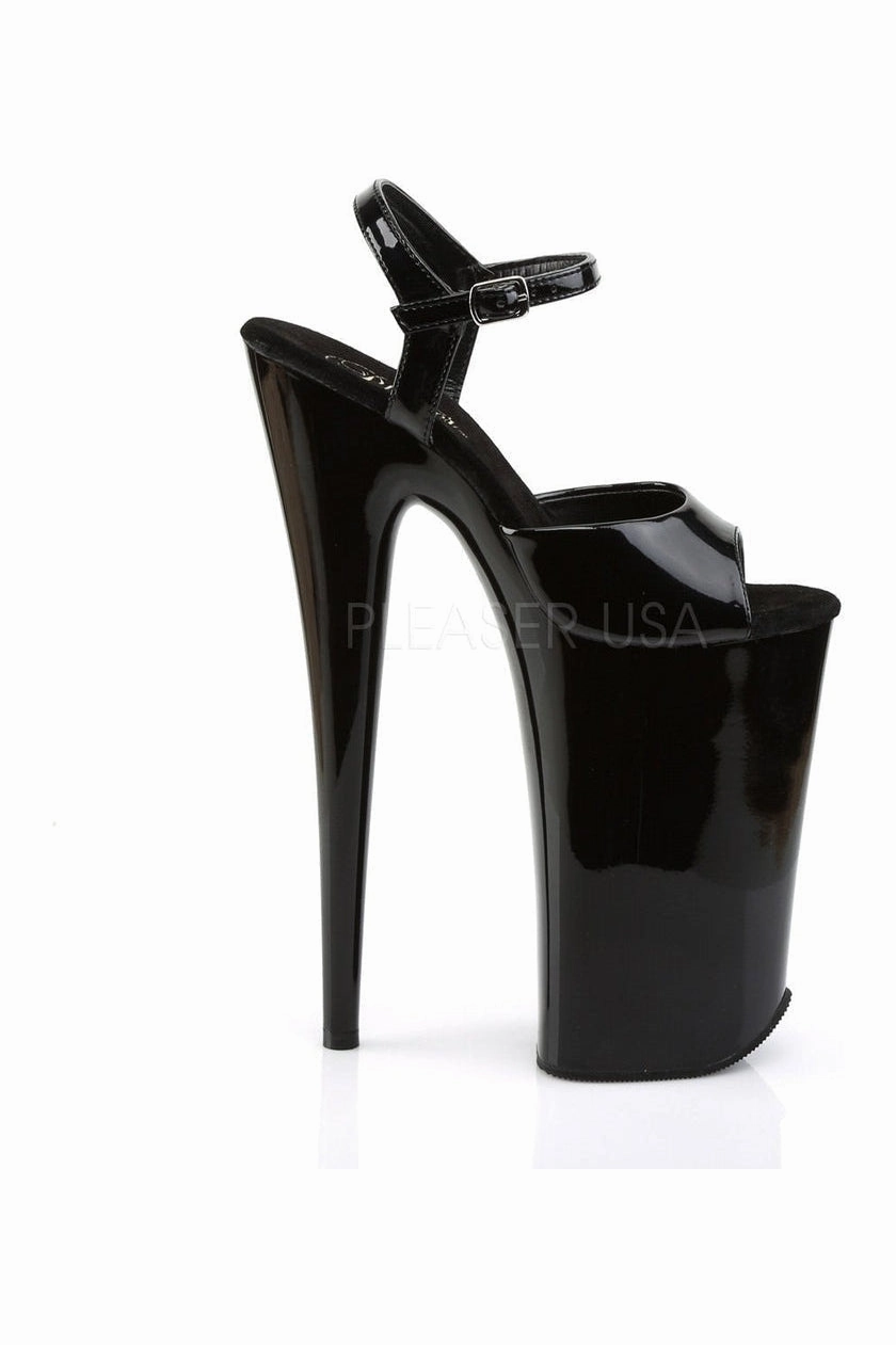 BEYOND-009 Platform Sandal  | Black Patent