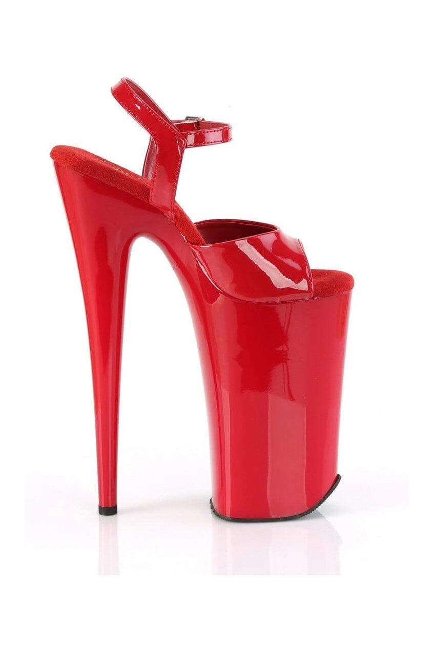 BEYOND-009 Red Faux Leather Sandal