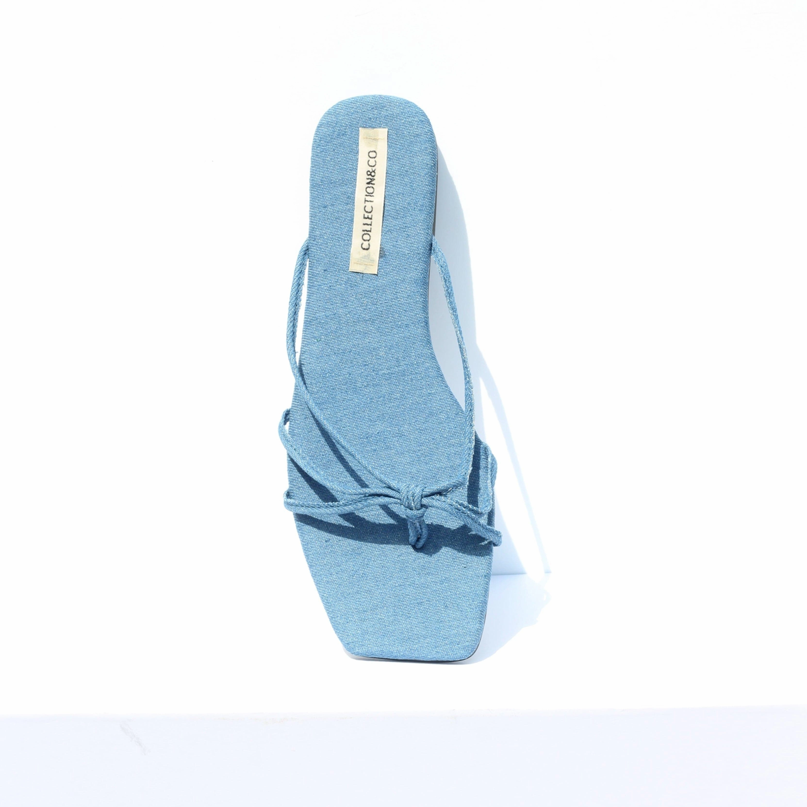 Bianca Vegan Organic Cotton Denim Sandal | Blue