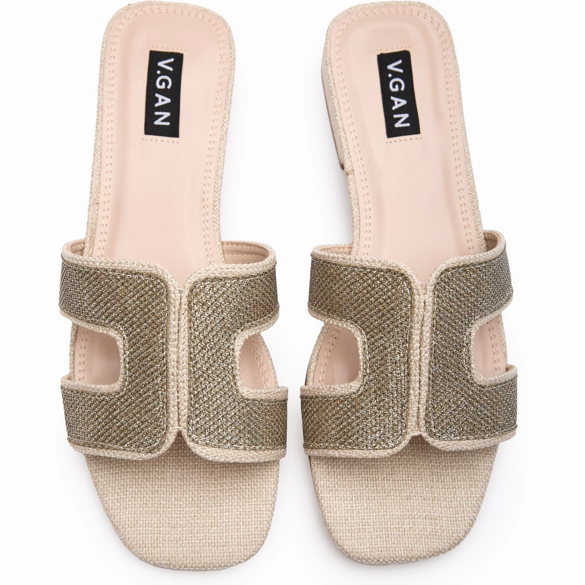 Bok Women's Vegan Leather Slider Sandals | Metallic