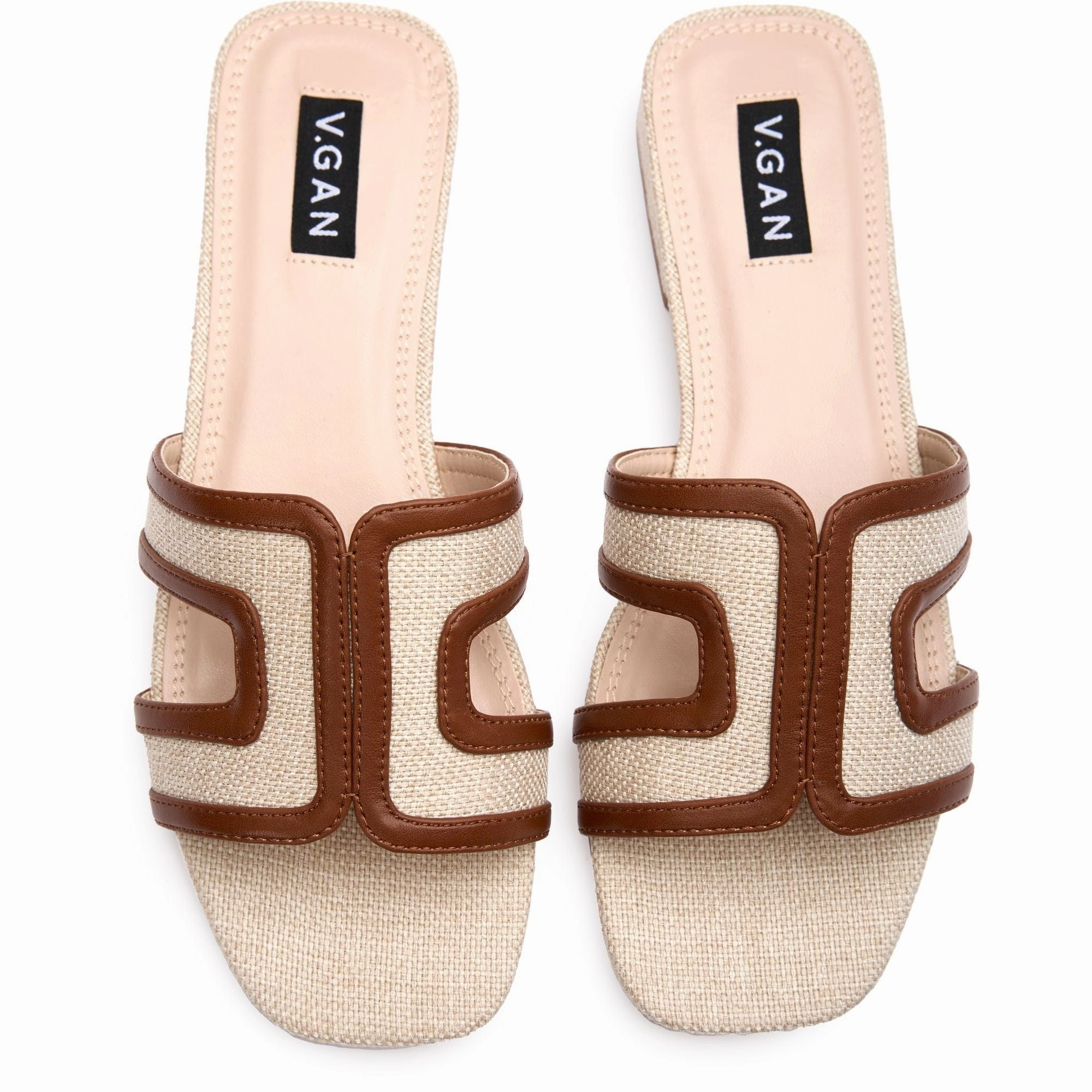 Bok Women's Vegan Leather Slider Sandals | Natural & Tan