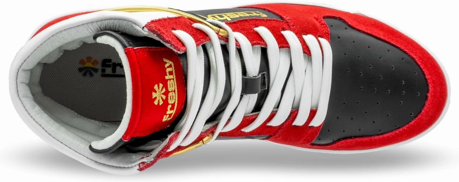 Bounce, High Top Sneakers for Women and Men. Memory Foam Insole, Retro Inspired Basketball Shoes. 80s Fashion Trainers