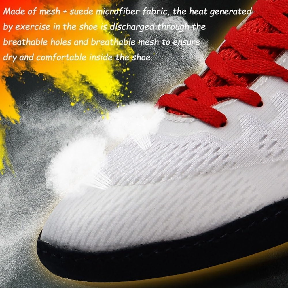 Boxing Shoes, Training Boxing Boots, Boxers Trainers Men Women Wrestling Shoes, Breathable Non-Slip Footwear for Fighting Powerlifting Bodybuilding MMA Muay Thai Martial Arts Fitness, 38-45 EU