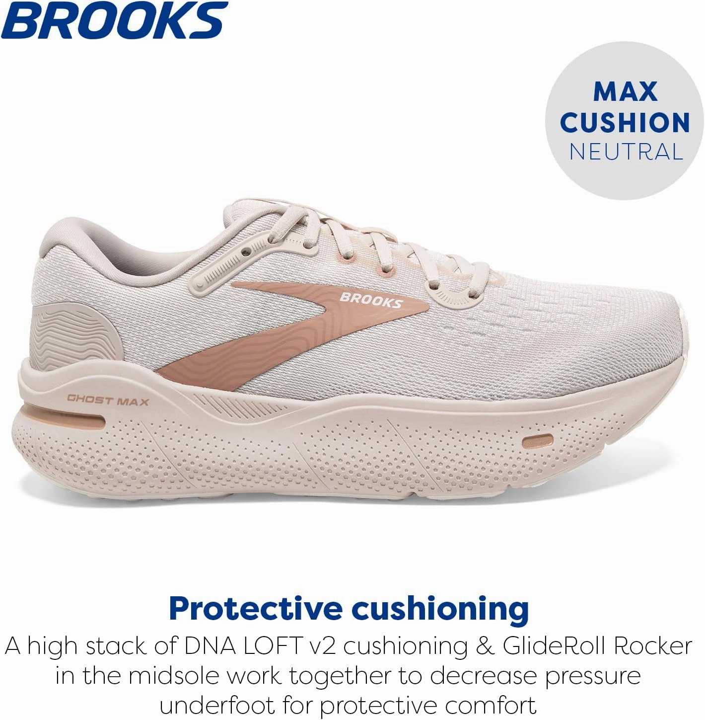 Brooks Womens Ghost Max Cushion Neutral Running & Walking Shoe