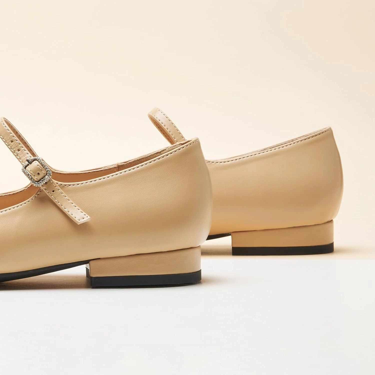C. Paravano Women's Mary Jane Flats | Almond Toe Leather Ballet Flats with Adjustable Strap, Dressy and Casual Shoes for Office,Travel,Bridal, Church,Business Meetings & Daily Wear