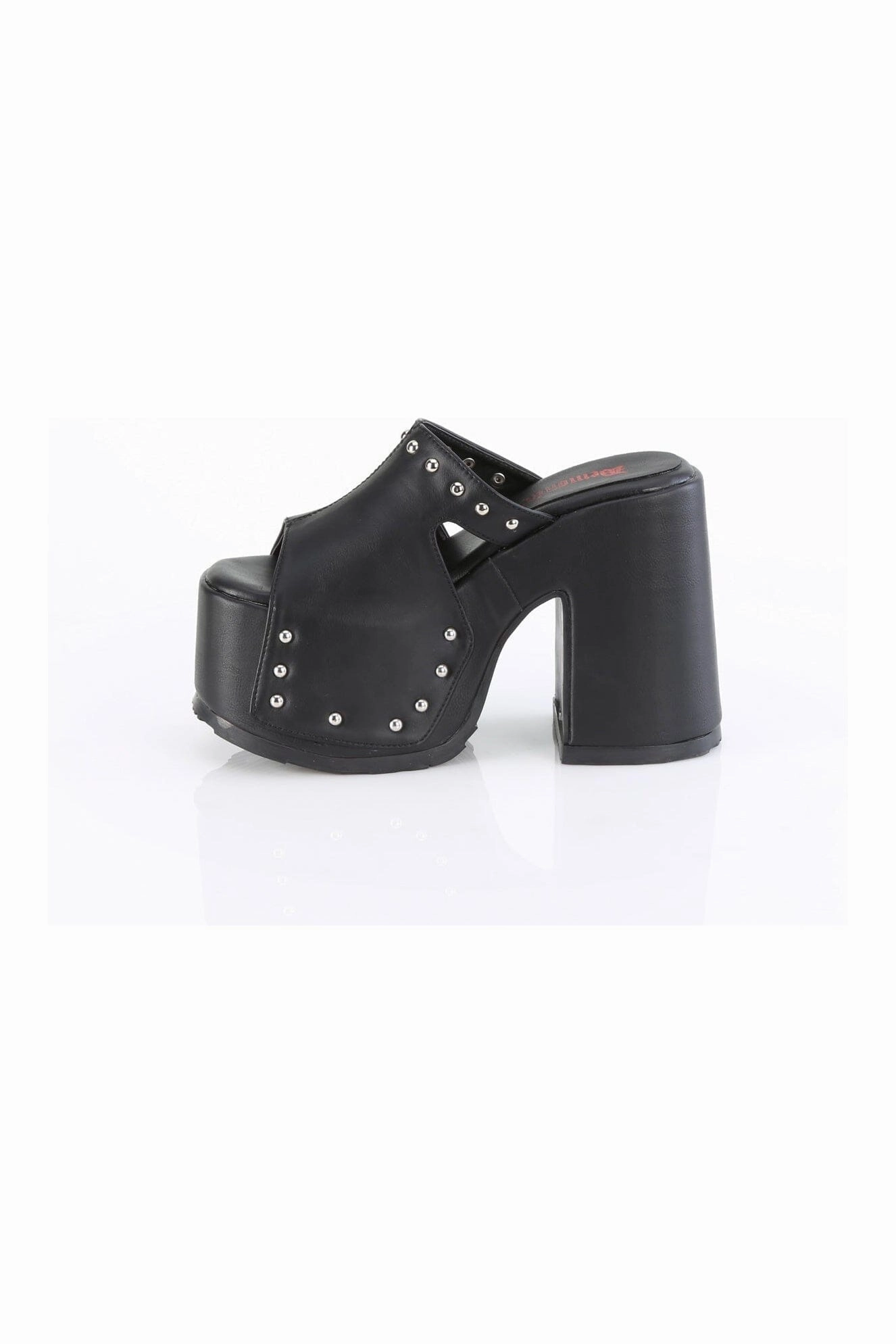 CAMEL-109 Black Vegan Leather Slides