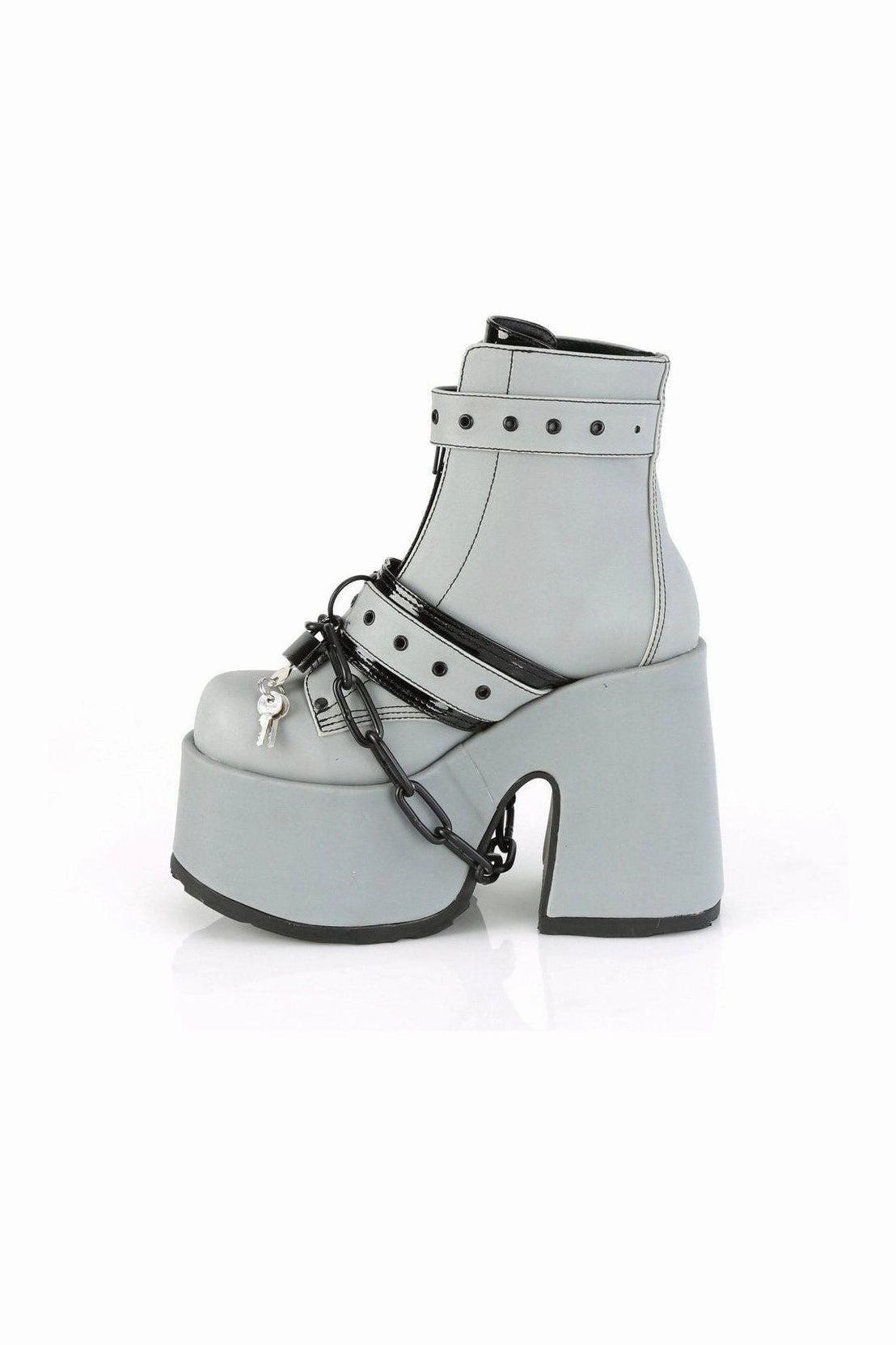 CAMEL-205 Ankle Boot | Grey Faux Leather