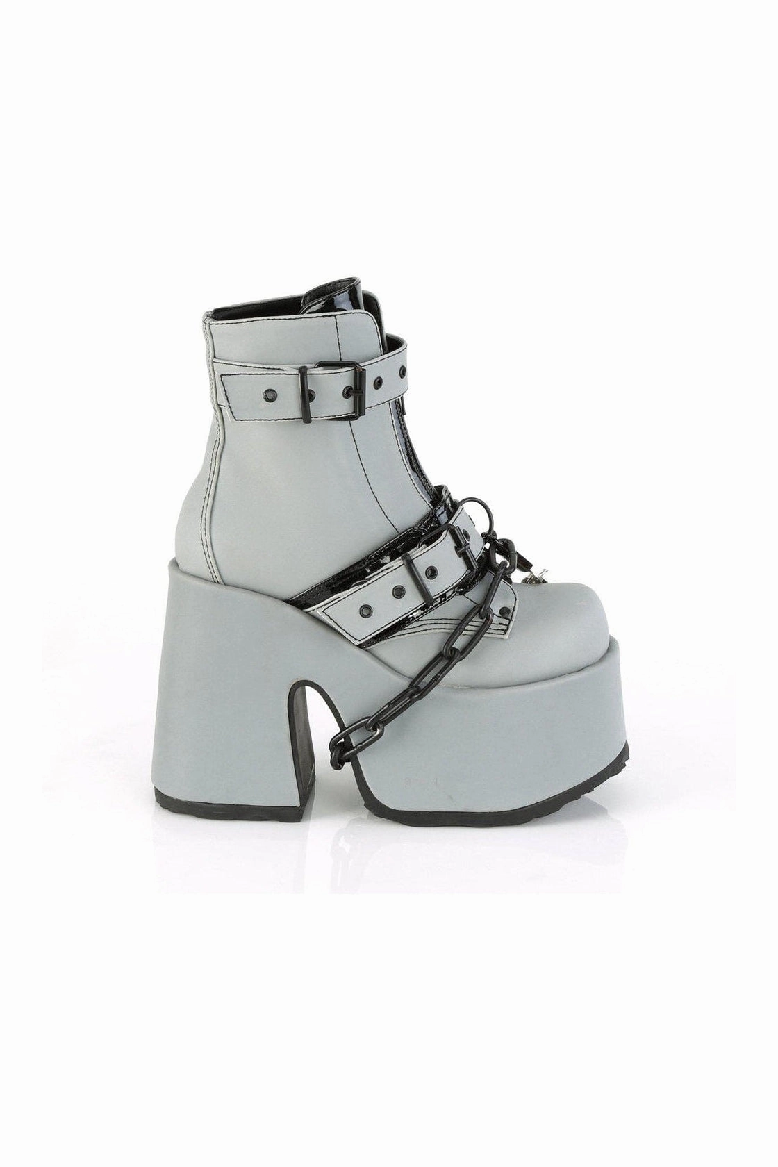 CAMEL-205 Ankle Boot | Grey Faux Leather