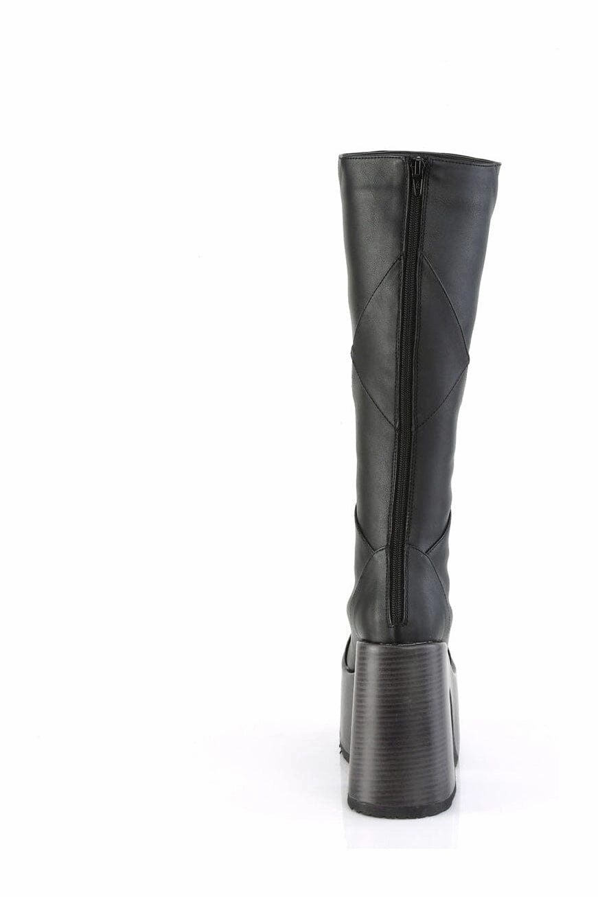 CAMEL-280 Black Vegan Leather Knee Boot