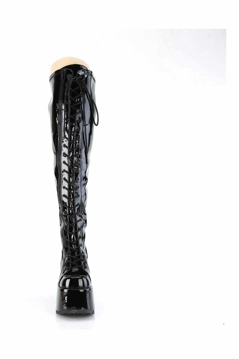 CAMEL-300WC Black Patent Thigh Boot
