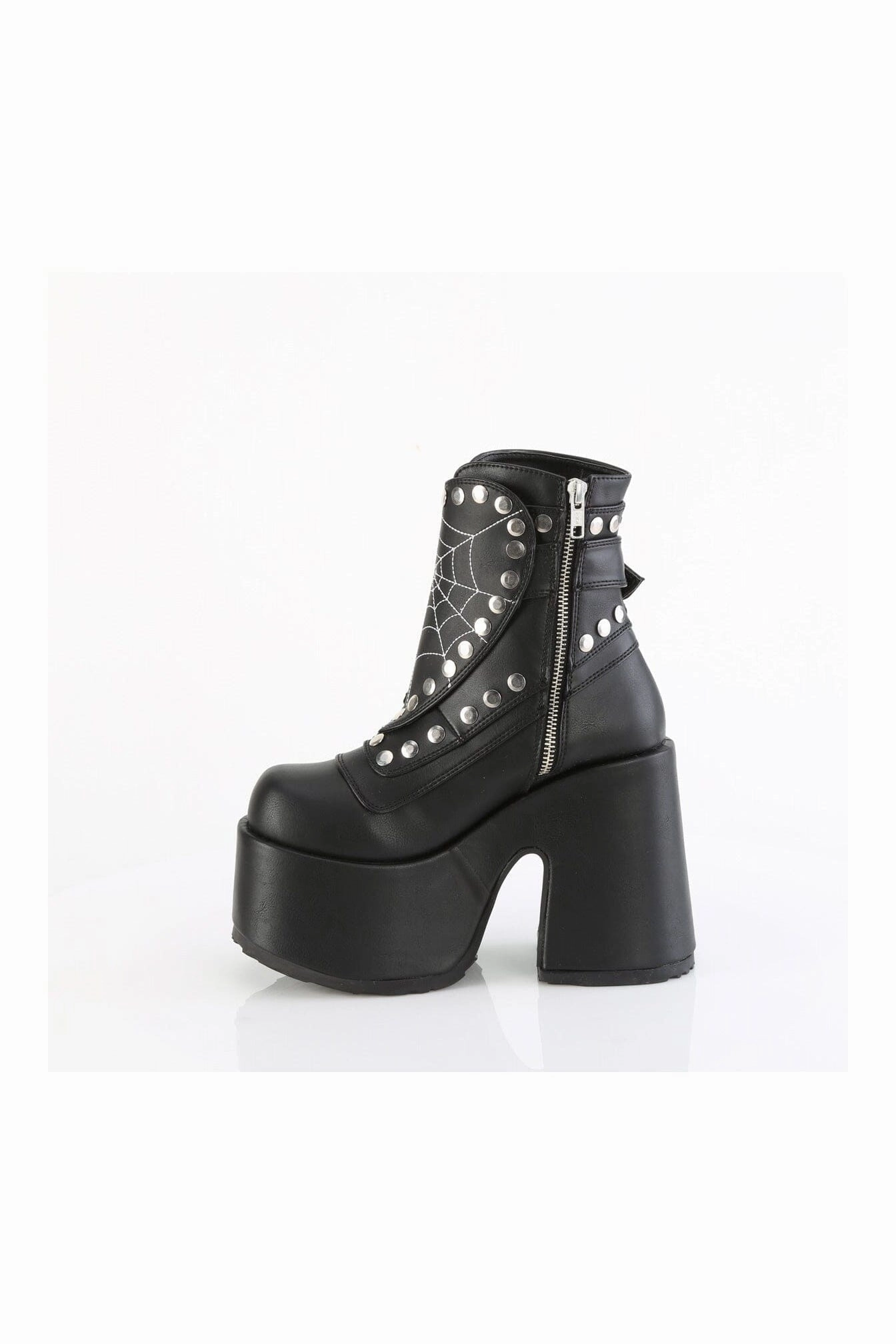 CAMEL-70 Black Vegan Leather Knee boot