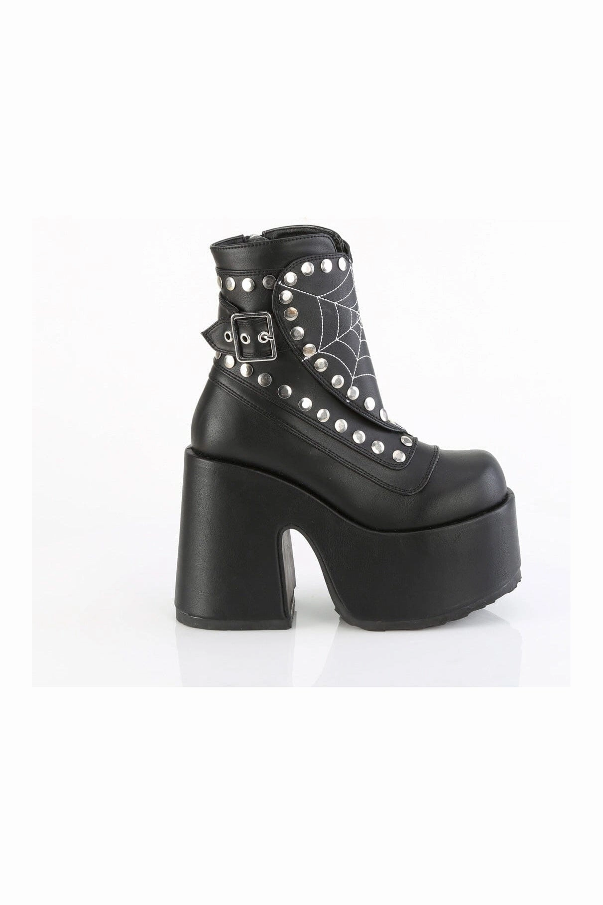 CAMEL-70 Black Vegan Leather Knee boot