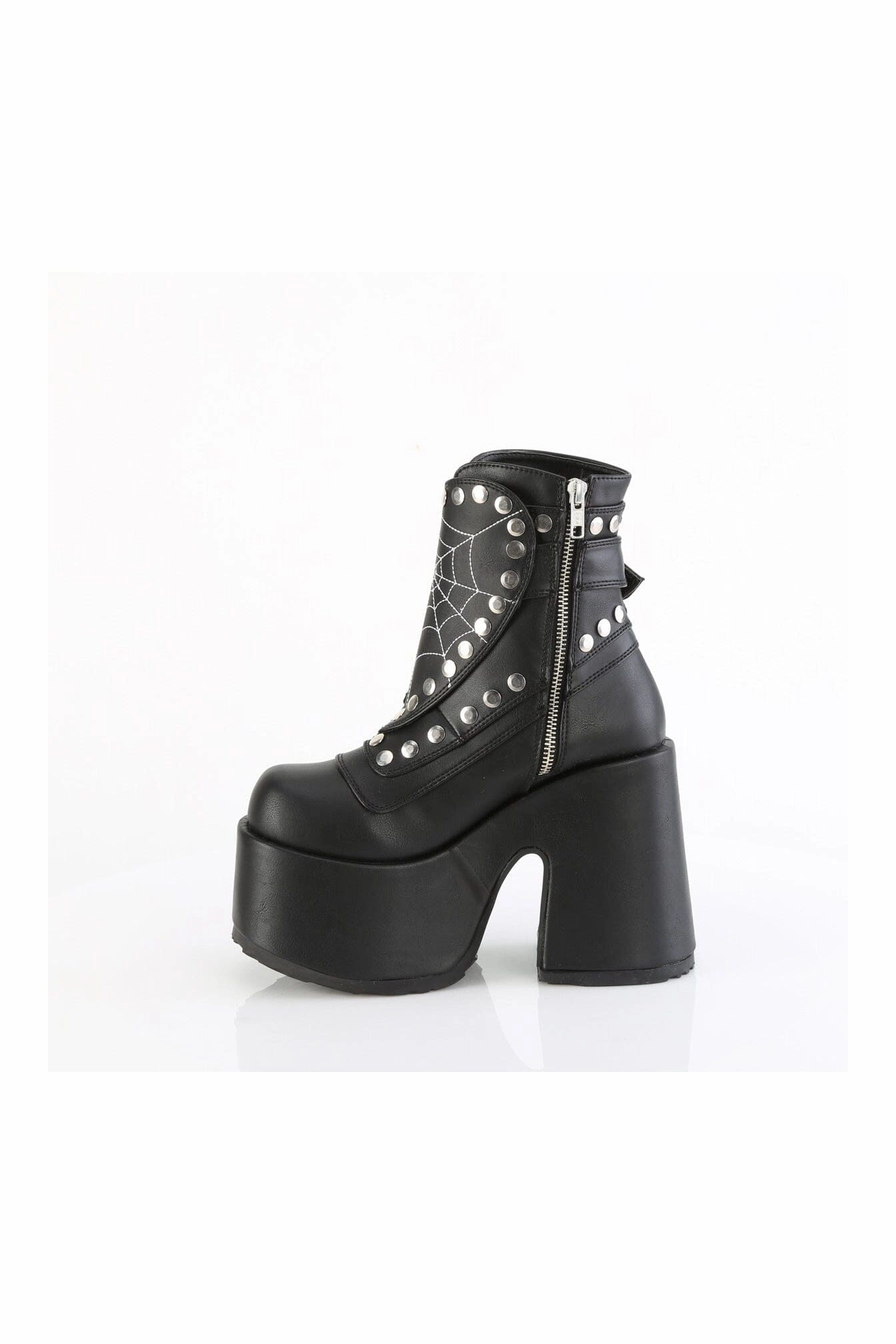 CAMEL-70 Black Vegan Leather Knee boot