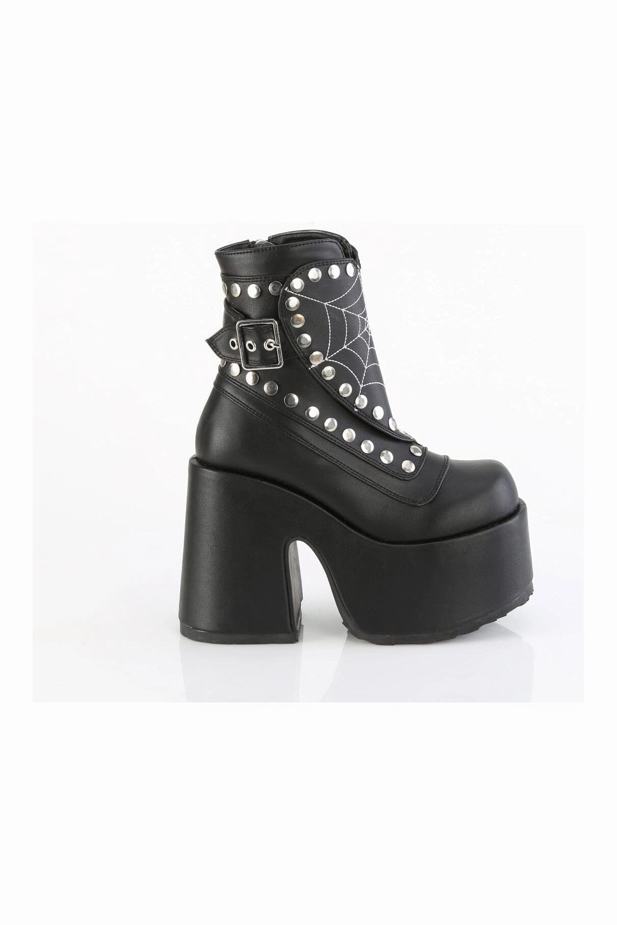 CAMEL-70 Black Vegan Leather Knee boot