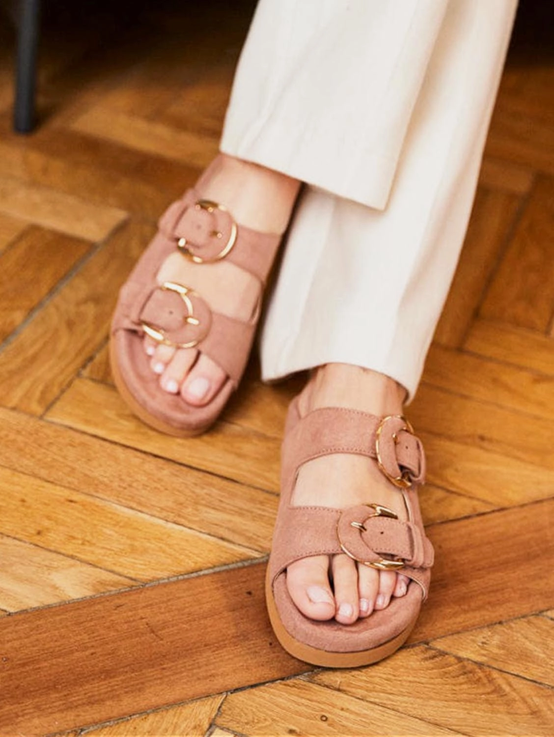 Camellia Vegan Suede Sandals | Petal