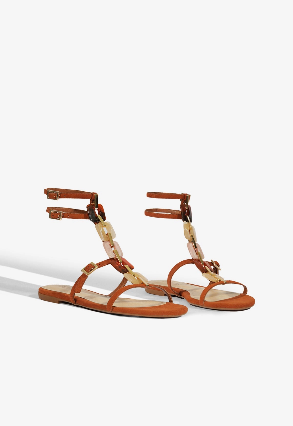 Cassandra Brown Suede Flat Sandal