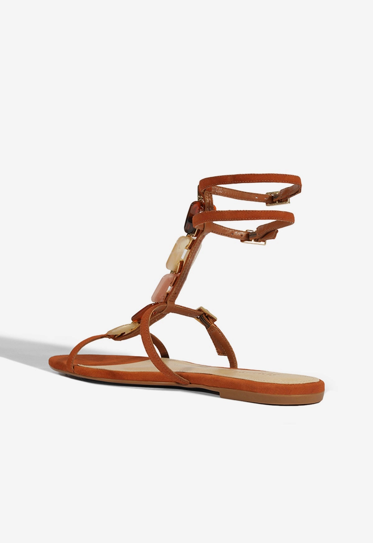 Cassandra Brown Suede Flat Sandal