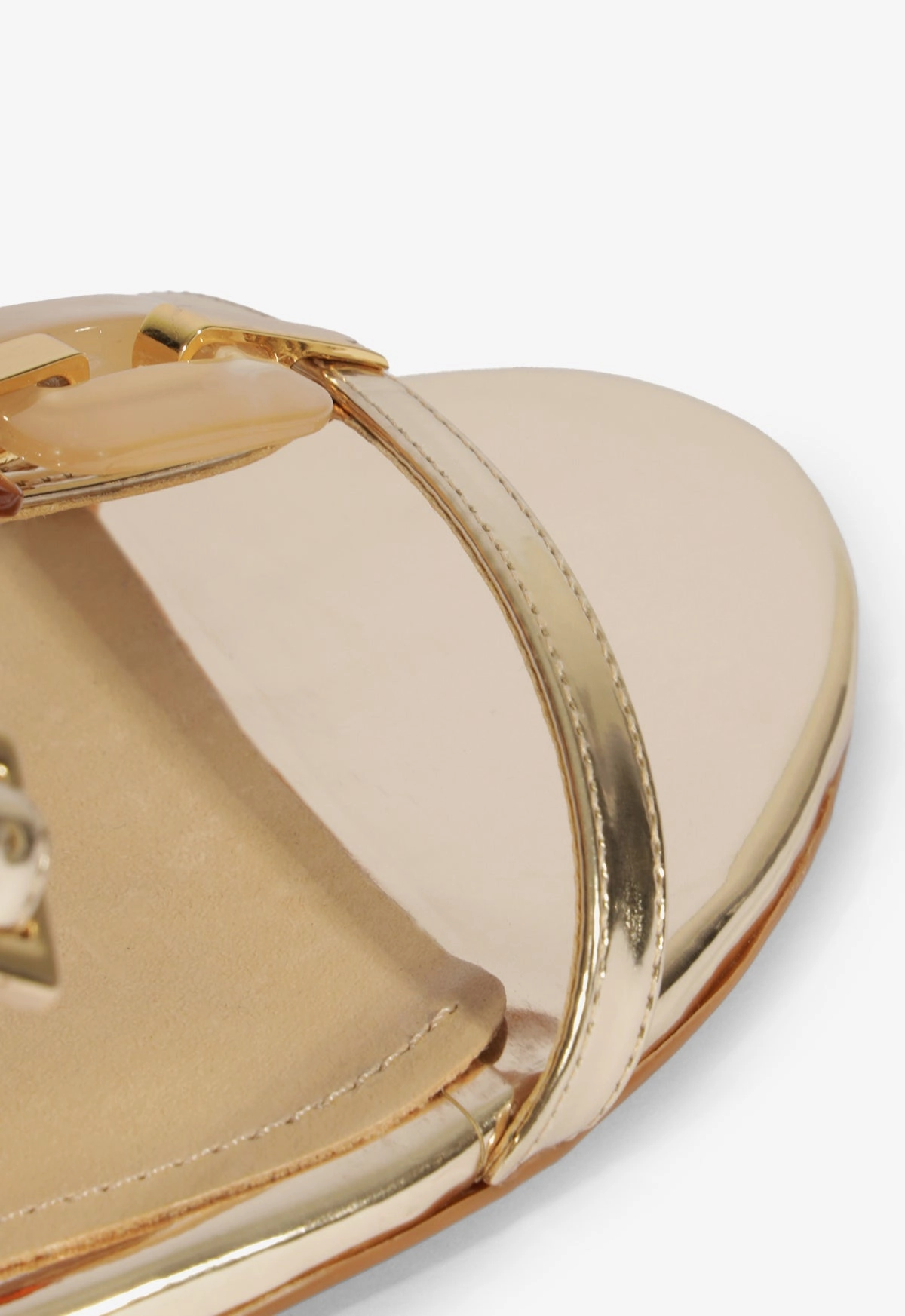 Cassandra Gold Leather Flat Sandal