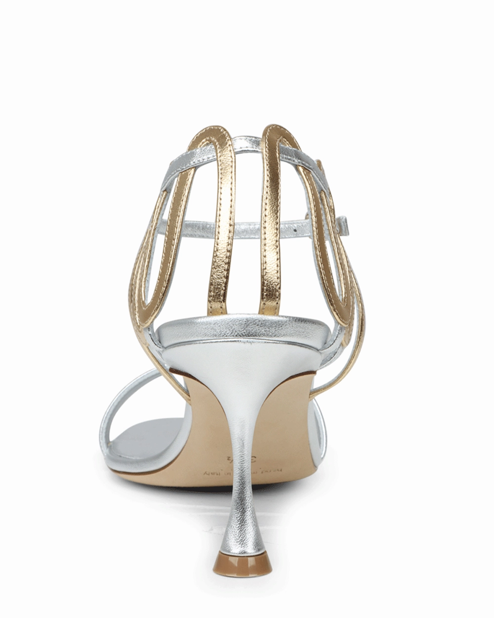 Chafarsan Nappa Metallic Sandal in Silver and Gold