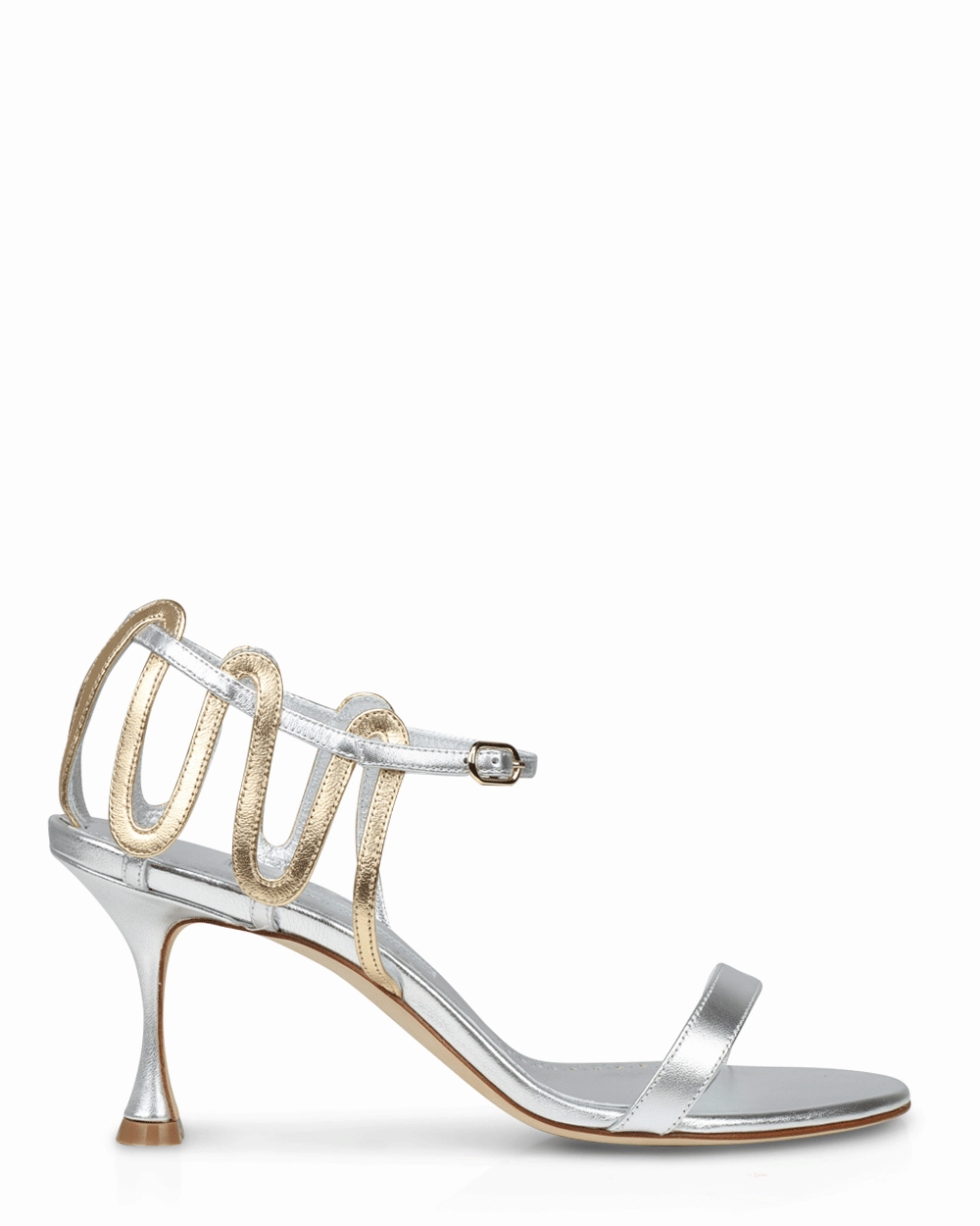 Chafarsan Nappa Metallic Sandal in Silver and Gold