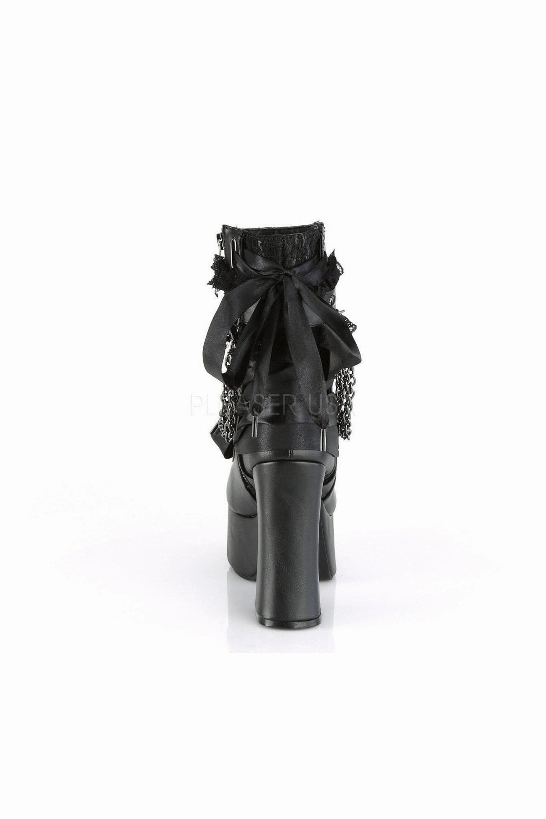 CHARADE-110 Demonia Ankle Boot | Black Faux Leather