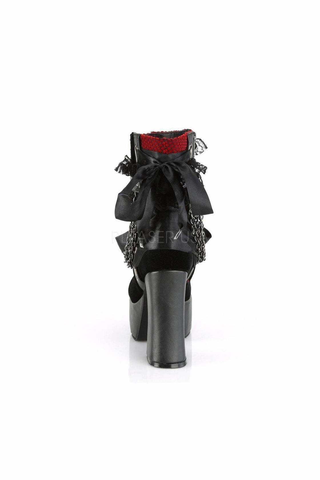 CHARADE-110 Demonia Ankle Boots | Black Faux Leather