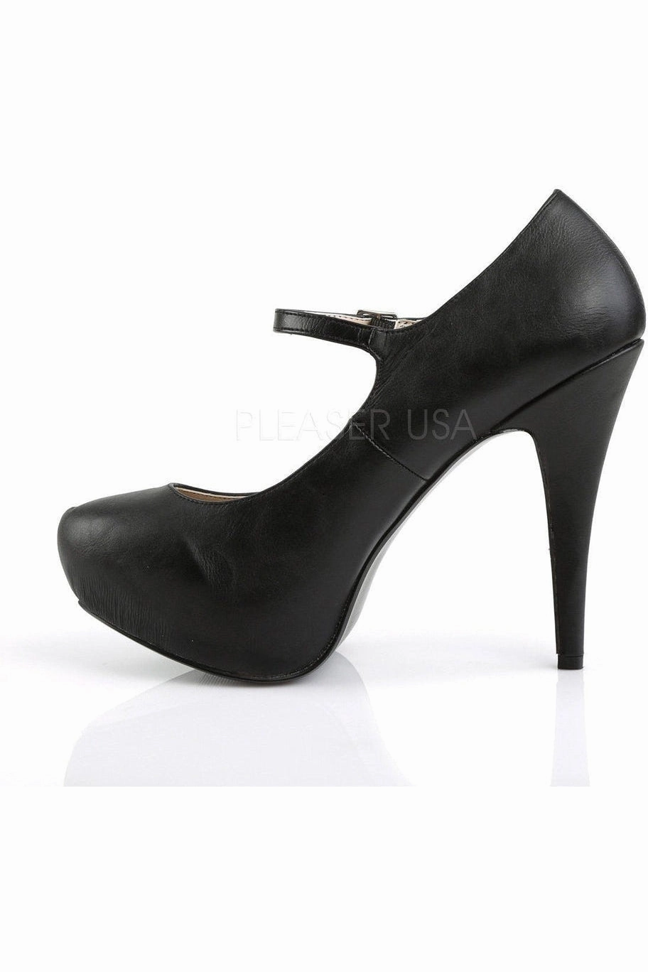CHLOE-02 Pump  | Black Faux Leather