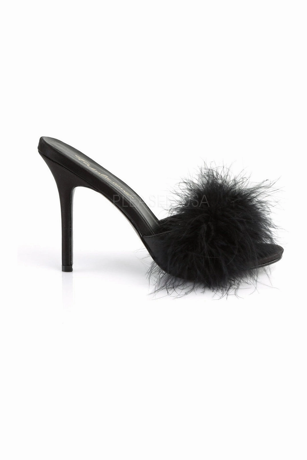 CLASSIQUE-01F Slide | Black Faux Leather