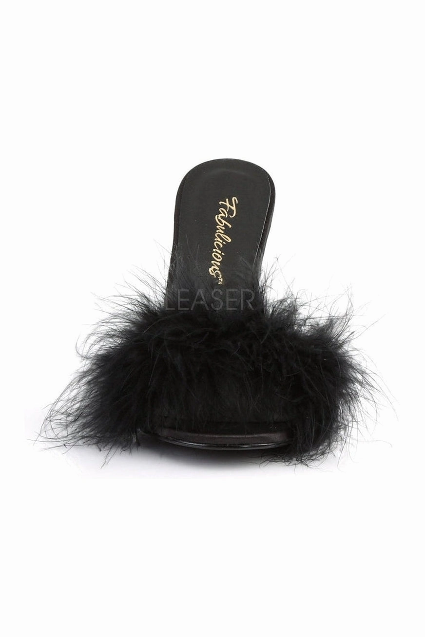 CLASSIQUE-01F Slide | Black Faux Leather